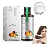 Batana Huile pour cheveux pressée à froid 100 ml - Accélération naturelle des cheveux - Batana Oil Organic avec cuir chevelu - Brosse de massage pour hydrater et réparer les cheveux secs et abîmés (×