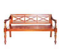 Batavia Banc en bois d'acajou massif Marron foncé 123 cm | Bois massif, stable, durable, facile à nettoyer, design élégant, polyvalent, 123 cm de large