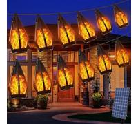 BatdTech Guirnalda Solaire Extérieur 12,6m avec Effet Flammes LED - IP65 Étanche pour Jardin, Terrasse, Balcon | Guirlande Lumineuse Solaire Déco Vintage pour Fêtes, Noël, Anniversaire