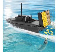 Bateau à appât - Bateau à appât - Appât de pêche à la carpe - Sans fil - Avec télécommande - Pour lancer dans les rivières, les lacs ou les eaux peu profondes - Noir