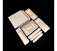 Bateau à creuset carré en corindon d'alumine 99%, for expériences en laboratoire à haute température, 1 pièce(100mmx50mmx30mm)