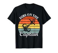 Bateau à moteur Dibs On The Captain Sail Pontoon Boating Sailor T-Shirt