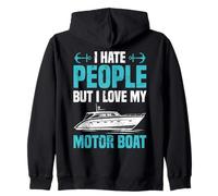 Bateau à Moteur I Hate People But Love My Motor Boat Captain Sweat à Capuche