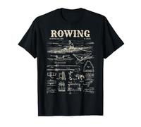 Bateau à rames rétro à tête de Mort, Art breveté T-Shirt