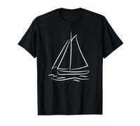 Bateau à Voile Croquis Équipe de Voile Bateau Sport T-Shirt Graphique avec Valeur