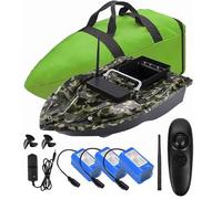 Bateau amorceur,12000mah Batteries de grande capacité Bateau amorceur pêche ,500m Télécommande,1.5kg Trémie de chargement.résistant au vent et aux vagues,avec sac à main. Offrez des antennes, des héli