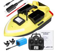 Bateau amorceur GPS - Shipenophy - Jaune - 500m - 3 compartiments - Phare - Batterie 12000mAh