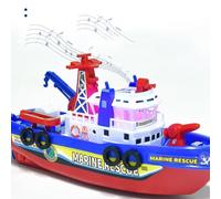 Bateau Anti-Incendie électrique - Giocattolo avec spruzzatore, struttura colorata résistante all'acqua | Veicolo galleggiante avec Fonction luminose per Bambini, attività estive, Fun in giardi