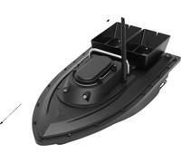 Bateau appât de pêche, batterie au lithium 5200 mAh, double boîte d'appâts, portée de la télécommande 400-500 m, noir