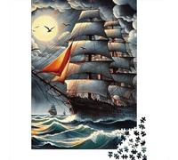 Bateau Aventure 1000 Pièces Puzzle Papier pour Adultes Formation Intellectuelle Décoration Nautique Sailing Puzzle 52x38cm/1000pcs