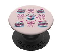 Bateau Capitaine Bateau Fille Coquette nœud Rose Maman PopSockets PopGrip Adhésif