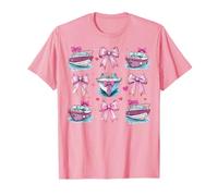 Bateau Capitaine Bateau Fille Coquette nœud Rose Maman T-Shirt