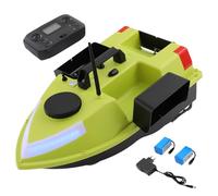 Bateau d'alimentation avec bateau GPS RC, mini bateau appât avec veilleuse LED et barre lumineuse 7 couleurs, télécommande de 600 m, 99 points de position, capacité de charge 1,5 kg, double moteur