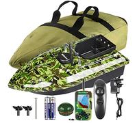 Bateau d'appât de pêche, bateau d'appât télécommandé, distance de 500 m, trémie de chargement de 1,5 kg, double moteur, détecteur de poissons avec capteur sonar, sac à main portable (ensemble bateau