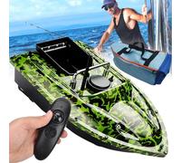 Bateau d'appât RC à double moteur avec trémie de chargement de 1,5 kg, télécommande de 500 m, résistant au vent et aux vagues pour une expérience de pêche améliorée