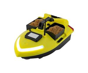 Bateau d'appâts avec GPS, Bateau Amorceur Télécommandé 500m, Double Moteur, Croisière Automatique, avec Batteries Sac de transport, Pêche sans Fil pour Piscines Lacs (Gris, deux boîtes à appâts)