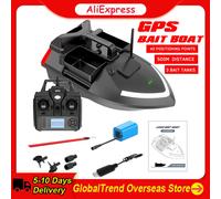 Bateau d'appâts de pêche télécommandé, V020, GPS, moteur de tourisme, détecteur de poisson, prise en charge de la croisière automatique, retour, rapport de route, 500m 12000mAh