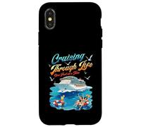 Bateau de croisière Amusant à Travers la Vie Un Port à la Fois Coque pour iPhone X/XS