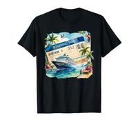 Bateau de croisière Tropicale - Scène d'île T-Shirt