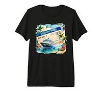 Bateau de croisière Tropicale - Scène d'île T-Shirt Haut de Gamme
