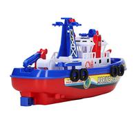 Bateau De Feu Jouet Jouets De Bain pour la Baignoire, Jouet De Piscine Lumineux, Bateau Jouet Flottant avec Arroseur d'eau, Jouets De Bain