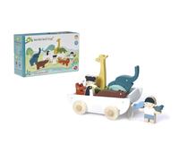 Tender Leaf Toys - Jouet en bois - Le bateau de l'amitié à tirer - 12 pièces avec animaux