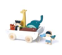 Tender Leaf Toys - Jouet en bois - Le bateau de l'amitié à tirer - 12 pièces avec animaux