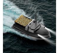 Bateau de pêche avec télécommande, portée de 500m, double moteur, sondeur, capacité de charge de 2kg, croisière automatique, adaptation de l'itinéraire, avec lumière nocturne