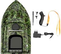 Bateau de pêche RC, radiocommande 500m, capacité d'appât 1,5 kg, moteurs 13000 tr/min, vert