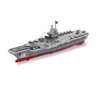 Bateau de transport d'avion RC pour piscine et lac, bateau de guerre télécommandé 2,4 GHz avec canon à eau, bateau militaire électrique étanche avec double moteur, vitesse haute/basse, temps de