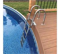 Bateau d'échelle de Bain Pooller, 4 étapes Pliante dirigeant télescopique Botte en Acier Inoxydable avec poignée et pédale antidérapante, Guides Bateau pour la Sports d'eau Plein 150 kg