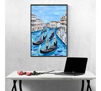 Bateau Diamond Painting Adulte Peinture Diamant Adulte DIY Broderie Diamand Cristal Art Kits, Peinture Diamant Strass Point de Croix Kits, pour Décoration Murale Maison, Cadeau 30x40 cm PJY9 0-B