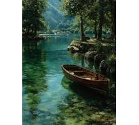 Bateau Diamond Painting Adulte, Peinture Diamant Paysage, DIY 5D Diamant Painting Point de Croix Artisanat, Loisirs Créatifs Adultes Crystal Art Kit pour Décorations, Cadeau Femme 80x110 cm - 1F64V