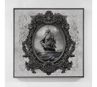 Bateau Diamond Painting Miroir Diamond Painting Adulte, Peinture Diamant Enfant Bricolage Strass Point de Croix Broderie Diamant Kit Complet pour Tableau Decoration Murale Cadeau 40x40cm tg4-w72