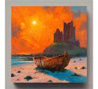 Bateau Diamond Painting Paysage Diamond Painting Kit Complet, Bricolage 5D Peinture Diamant Adulte Strass Point de Croix Broderie Diamant Kit Complet, Tableau Decoration Murale Cadeau 30x30cm hj7-a7