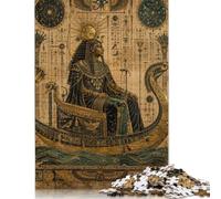 Bateau du Pharaon égyptien Puzzle en Bois 1000 Pièces, Art égyptien Antique