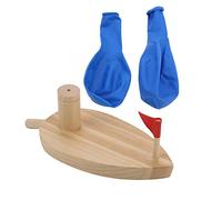 Bateau en Bois alimenté par Ballon Dessin animé Enfants Jouant à l'eau Jouets de Bain sans Danger pour Les Enfants l'heure du Bain matériau en Bois Amusant Design coloré 15 cm