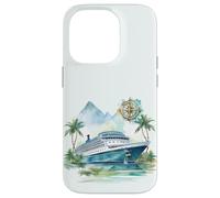 Bateau et Boussole Temps de croisière Maritime Voyage Nautique Coque pour iPhone 14 Pro