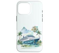 Bateau et Boussole Temps de croisière Maritime Voyage Nautique Coque pour iPhone 16 Pro Max