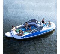 Bateau Flottant Durable Gonflable Grande Piscine De Pirate d'eau De RangéE Flottante Gonflable Portative ExtéRieure De PVC pour 4-6 Personnes
