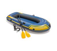 Set Bateau Challenger avec rames et gonfleur 2 places Bleu et Jaune
