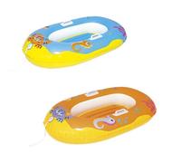 Bateau gonflable pour enfant 3 à 6 ans - Crabe Joyeux - 119 x 79 cm - Couleur aléatoire Jaune
