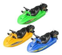Bateau jouet, ensemble de 3 bateaux à moteur à remontage, bateaux jouets flottants en plastique pour baignoire, jouets de piscine pour enfants, bateau bain remontage pour enfants 3 ans et