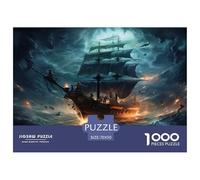 Bateau Pirate 1000 Pièces Puzzles pour Adultes,Aventure de Fantasy Un Jeu De Dexérité Très Difficile Puzzle Jeu Éducatif l'art De La Décoration Moderne 70x50cm/1000pcs