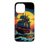 Bateau Pirate Bateau Nautique Capitaine Freebooter Voile Coucher De Soleil Coque pour iPhone 13 Pro Max