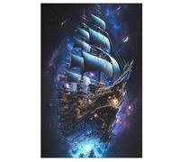 Bateau Pirate,Boat Puzzles Adulte 1000 Pieces Cadeau Famille Puzzle Classique 3D EnfantsJouet en Bois Cadeau Unique 78×53cm