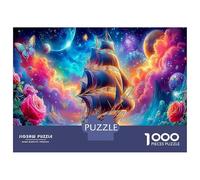 Bateau Pirate Mer Déchaînée Puzzle 1000 Pièces pour Relaxation, Hobby Méditatif, Carton Épais Et Résistant, Emboîtement Sûr 70x50cm/1000pcs