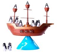 Bateau Pirate Pingouins Créatif, Jeu D'Équilibre Interactif, Jouet Éducatif D'Apprentissage Pour Enfants, Jouets D'Intérieur De Bureau
