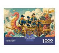 Bateau Pirate Puzzles 1000 Pièces Puzzles pour Adultes Jeu Educatif Défi Jouets Enfants Cadeaux 52x38cm/1000pcs