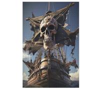Bateau Pirate Puzzles Adulte 1000 Pieces Cadeau Famille Puzzle Classique 3D EnfantsJouet en Bois Cadeau Unique （78×53cm）
